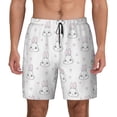 thumbnail image 2 of Picia Heart Rabbit pattern Mens Swim Trunks with Compression Liner Stretch Beach Shorts Quick Dry with Zipper Pockets No-Chafing Board Shorts-Small, 2 of 9