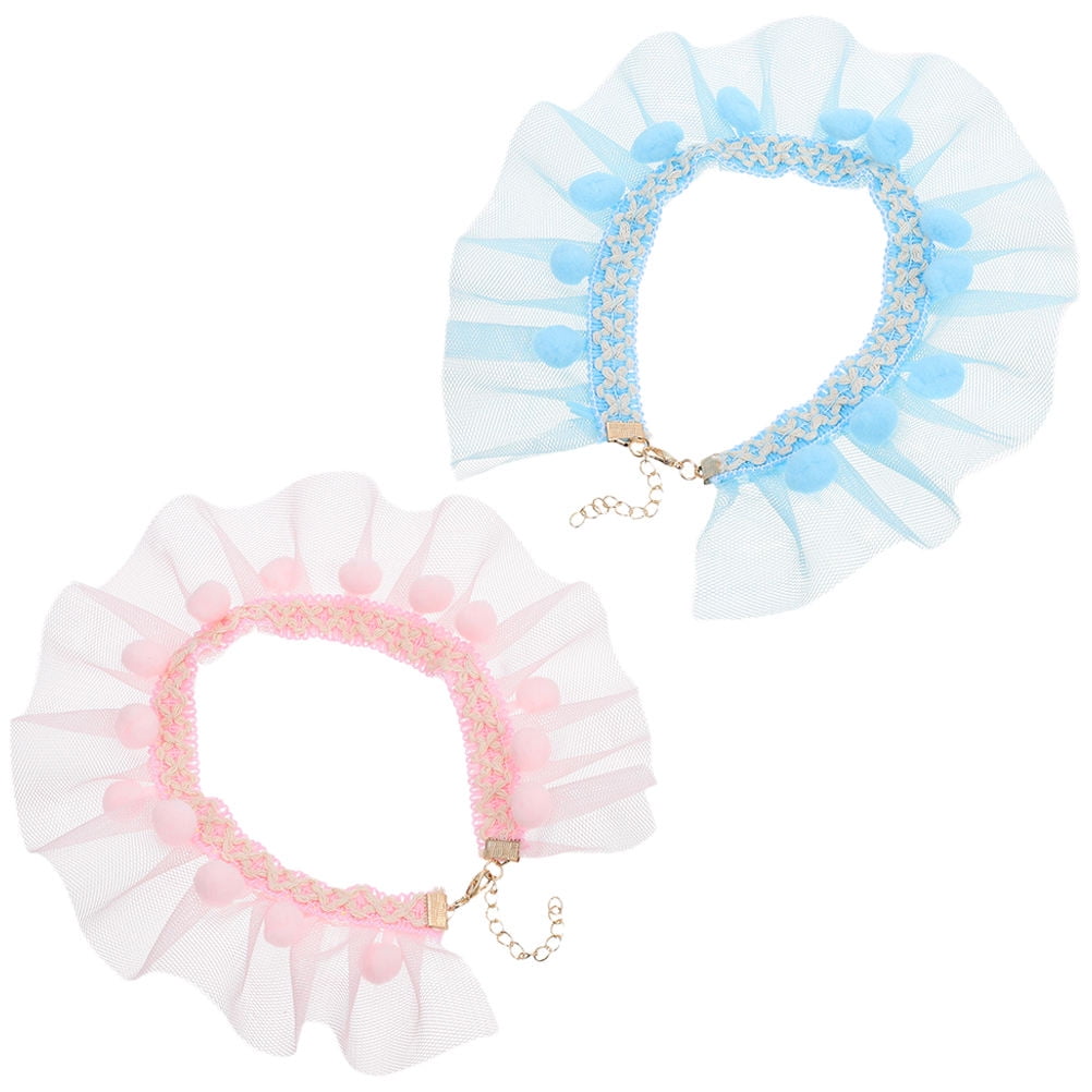 NICEXMAS 2Pcs Adjustable Pet Dog Collar Assorted Colors Decorative Comfortable Design