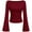 03-Wine Red, variant on Women's Long Sleeve Shirts Fall Going Out Tops Casual Boat Neck Bell Sleeve Ribbed Ruched Knit Blouse