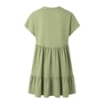 thumbnail image 7 of yillto Womens Dress Ruffle Short Sleeve Tiered Flowy Pleated Loose Mini Dress Casual Short Tshirt Dresses, 7 of 7