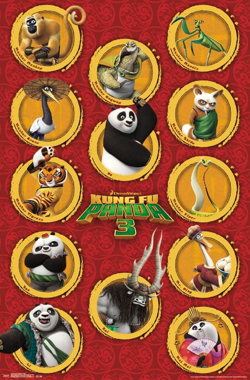 Trends International Kung Fu Panda 3 Grid Wall Poster 22.375