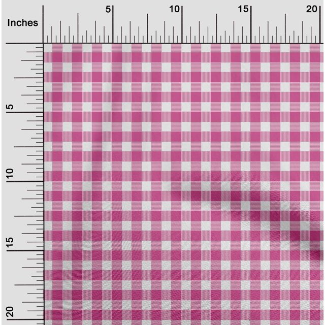 oneOone Tissu Polyester Lycra Tissu de Décoration à Carreaux Vichy Imprimé BTY 56 Pouces de Large