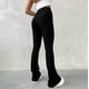 thumbnail image 3 of Pantalones acampanados micro ajustados de color sólido de moda de otoño para mujeres europeas y americanas, 3 of 6