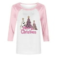 thumbnail image 4 of LckLvx Chandails de Noël pour Femmes Col Rond Manches 3/4 Raglan Hauts Mignons Graphiques Décontractés T-Shirts, 4 of 4