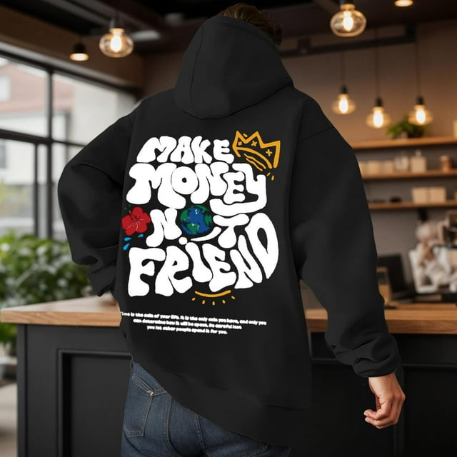 MHFRRA Sudadera con Capucha, Suave y Cómoda, para Uso Informal, Ligera, Deportiva y para Exteriores Negro