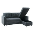 thumbnail image 3 of Pull-Out Sofa Bed - Compact Pull-Out Couch for Small Spaces and Living Rooms with Storage- Color:Dark Gray,Fabric:Velvet, 3 of 14