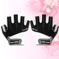 thumbnail image 3 of 1 par de guantes de ciclismo transpirables y antideslizantes, de medio dedo, talla XL (negros)., 3 of 5
