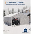 thumbnail image 3 of All-Weather Enclosed Steel Carport Garage – 20x30 FT Vertical Roof Shelter for Multiple Vehicles – Outdoor Storage for Full-Size Pickup Trucks, Boats, Tractors – Size: 20x30FT, 3 of 6