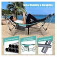 thumbnail image 5 of REKHH Portable Folding Hammock, Lounge Camping Bed with Hammock Stand, Indoor & Outdoor Hammocks w/Side Pocket, Anti-tip Buckles & Iron Stand for Camping Outdoor Patio Yard Beach (Turquoise), 5 of 8
