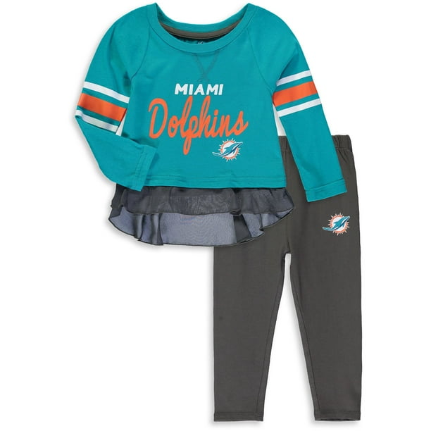 Outerstuff Miami Dolphins Girls Toddler Mini Formation Set Aqua