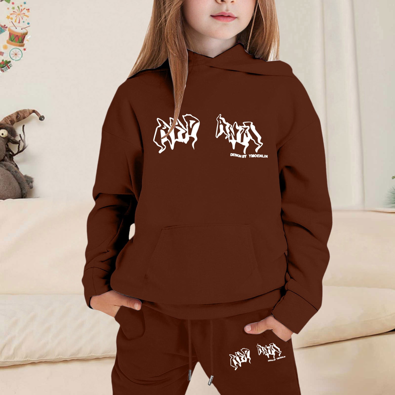Ensemble Hiver Bébé Fille Sweat à Capuche & Pantalon - Vêtement Chic Élégant Confortable 3-36 Mois