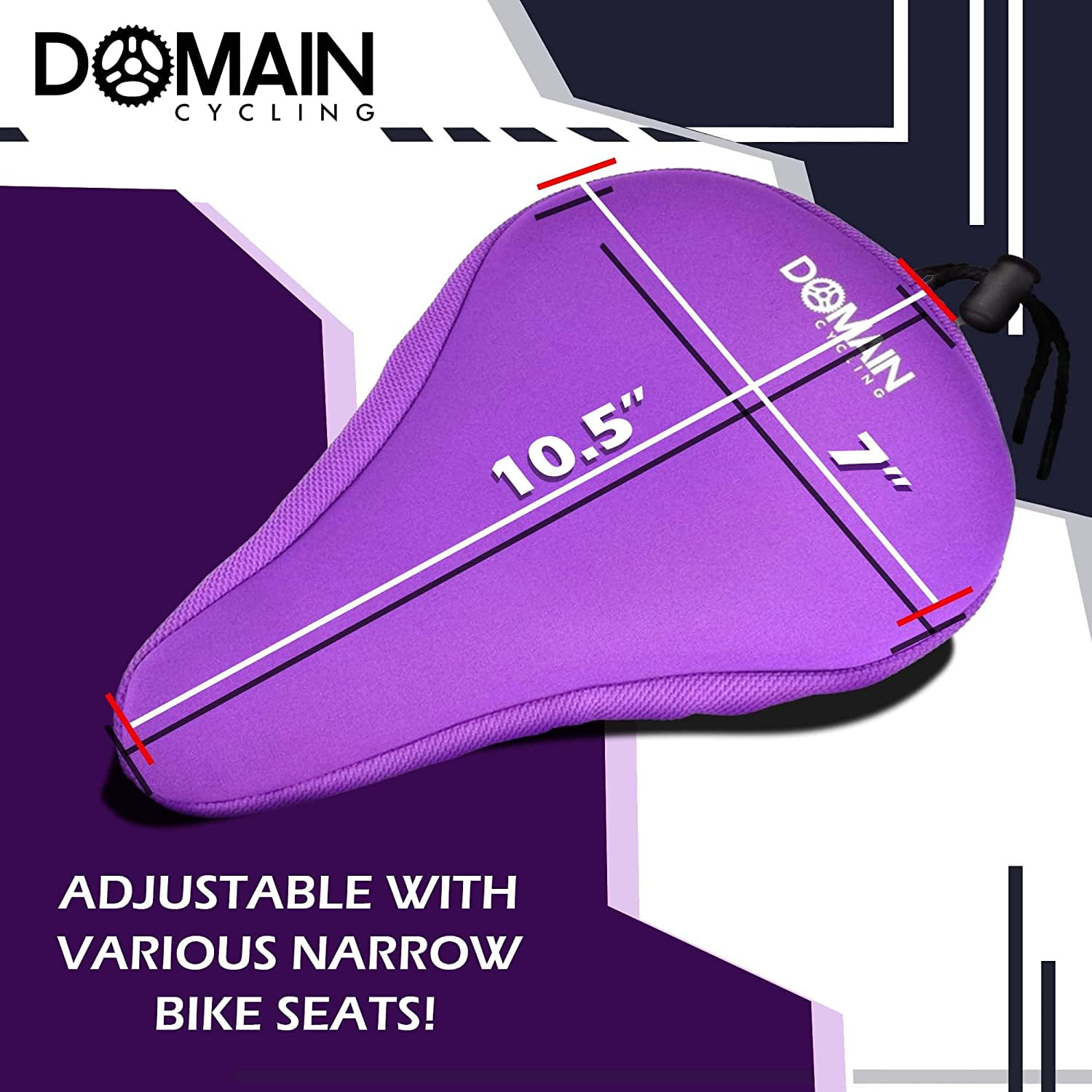 Domain Cycling Adult Gel Bike Seat Cushion - Purple