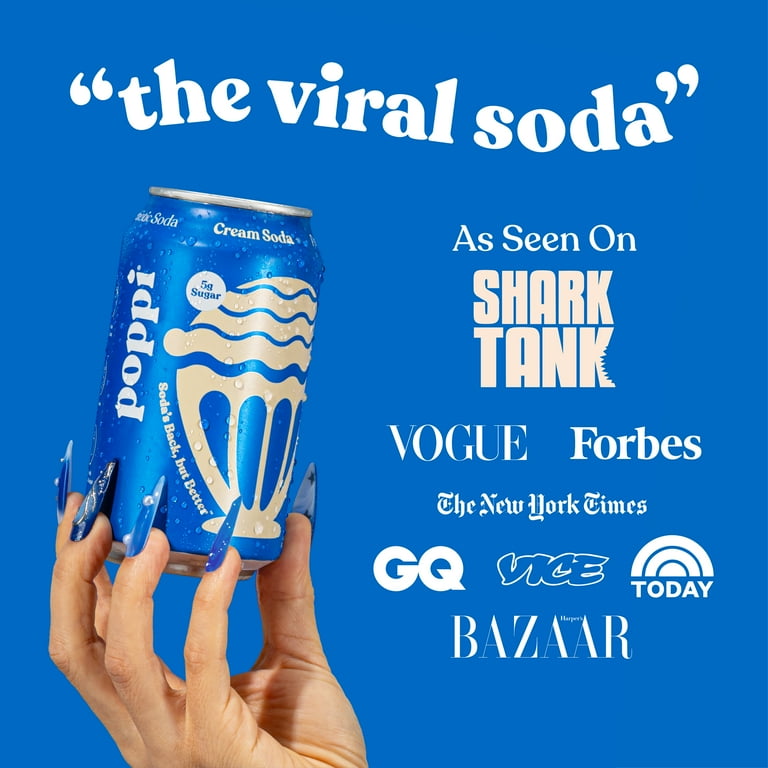 Poppi Prebiotic Soda, Cream Soda, 12 Pack, 12 oz - Walmart.com