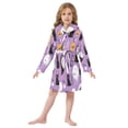 thumbnail image 6 of FORMRS Kids Bathrobe Unisex Hooded Robe Toddler Pajamas Sleepwear, Size 7-9T, Purple Halloween Pattern, 6 of 7