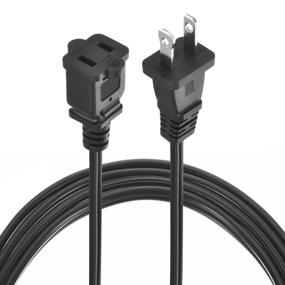Uxcell 4.92Ft Extension Cord, SPT-2 18AWG ETL Listed 2 Pack Black Indoor Outdoor Extension Cord 2 Prong Power Wire Female/Male Low-Profile Plug for Lamp TV
