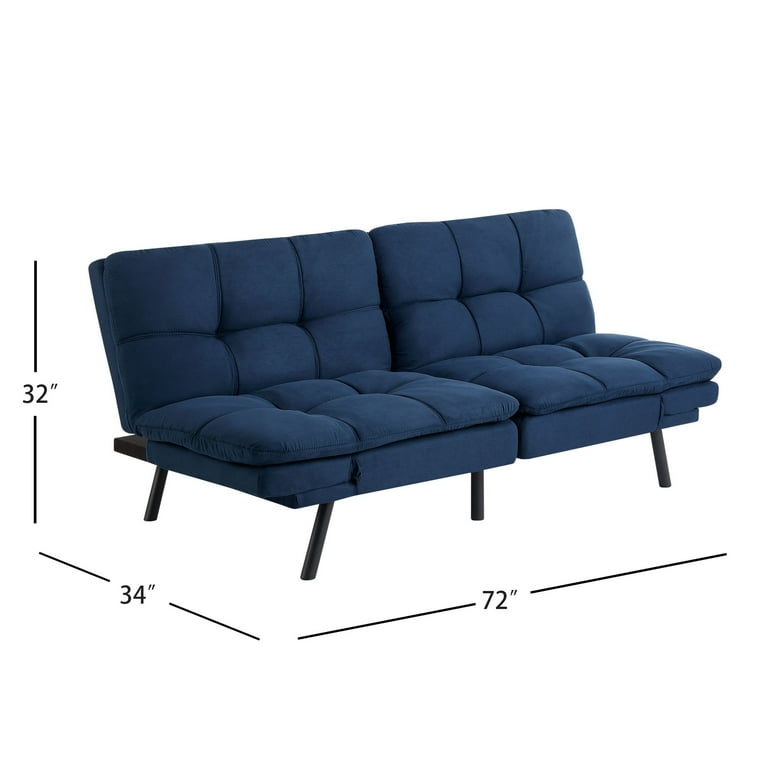 Mainstays Memory Foam Futon with 72 Blue Walmart