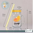 thumbnail image 5 of Servette Home Mason Glass Jar Drinking Glasses 15oz/450mL with Lid & Straw Printed Fruit-Set of 4, 5 of 5