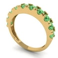 thumbnail image 2 of 1 ctw Wedding Band for Women - 14K Yellow Gold Simulated Green Diamond Stackable Eternity Ring, 2 of 6
