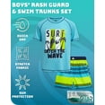 thumbnail image 7 of Quad Seven Boys' Rashguard Set - Short Sleeve Swim Shirt and Bathing Suit Set (Size: 4-12), 7 of 7
