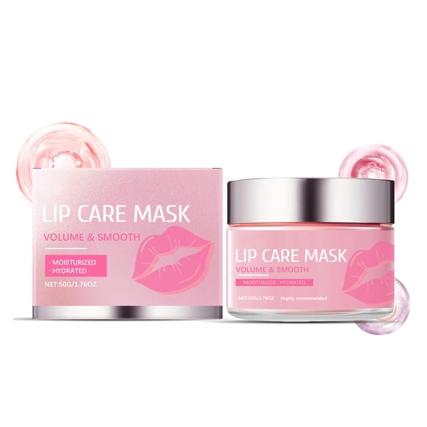 Mascarilla para dormir Lip 50g | Bálsamo labial de noche con ácido hialurónico y vitamina E | Cuidado labial con colágeno | Hidrata, Repara, Exfolia | Reduce las arrugas para labios secos y