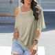 thumbnail image 2 of Camiseta de Manga Corta Sexy de Moda 2024, Camiseta Casual de Manga Corta, 95% Poliéster 5% Blusa de Spandex para Mujeres, Top de Verano de Lavado de Manos, 2 of 7