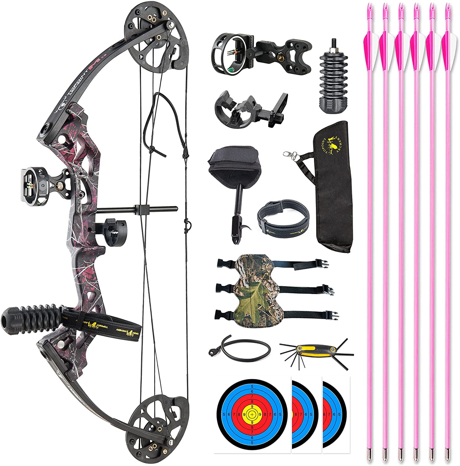 Archery Compound Bow Set for Kids and Juniors,Adjustable 17”-27” Draw Length,10-30 lbs Draw Weight,Complete Package,Right Handed Only