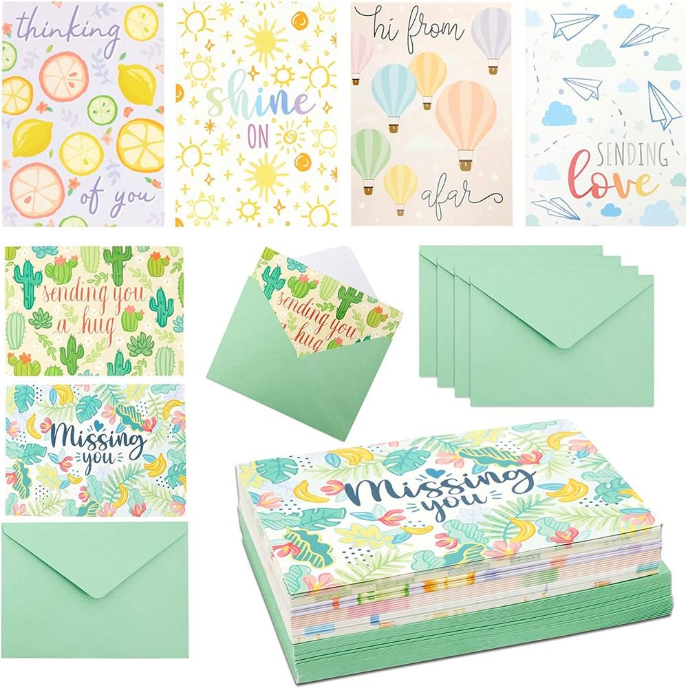 36 Pack Blank Thinking of You Cards with Envelopes , Friendship Card