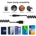 thumbnail image 2 of Adaptador de audio duradero con puerto TRRS de 3,5 mm a USB-C macho para micrófono con resorte en espiral TRRS macho de 35 mm, 2 of 6