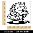 thumbnail image 2 of Bored Toad Frog on Toadstool Mushroom Self-Inking Rubber Stamp Ink Stamper - Blue Ink - Large 1-1/2 Inch, 2 of 7