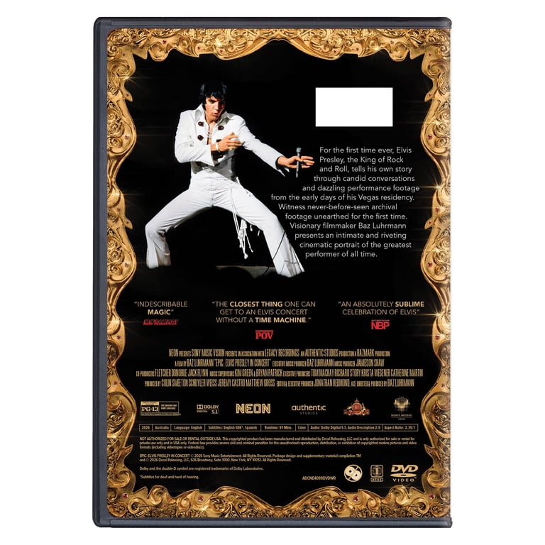 フォーリーブス　55th anniversary concert DVD Epic: Elvis Presley In Concert (DVD) Decal - Neon, Documentary