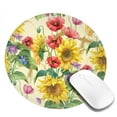 thumbnail image 2 of Disketp Sunflower Cornflower Poppy Small Mouse Pad 7.9x7.9 Inches,Washable Round Mousepad For Office Laptop Computer,Non-Slip Rubber Base Mouse Pads For Wireless Mouse, 2 of 9