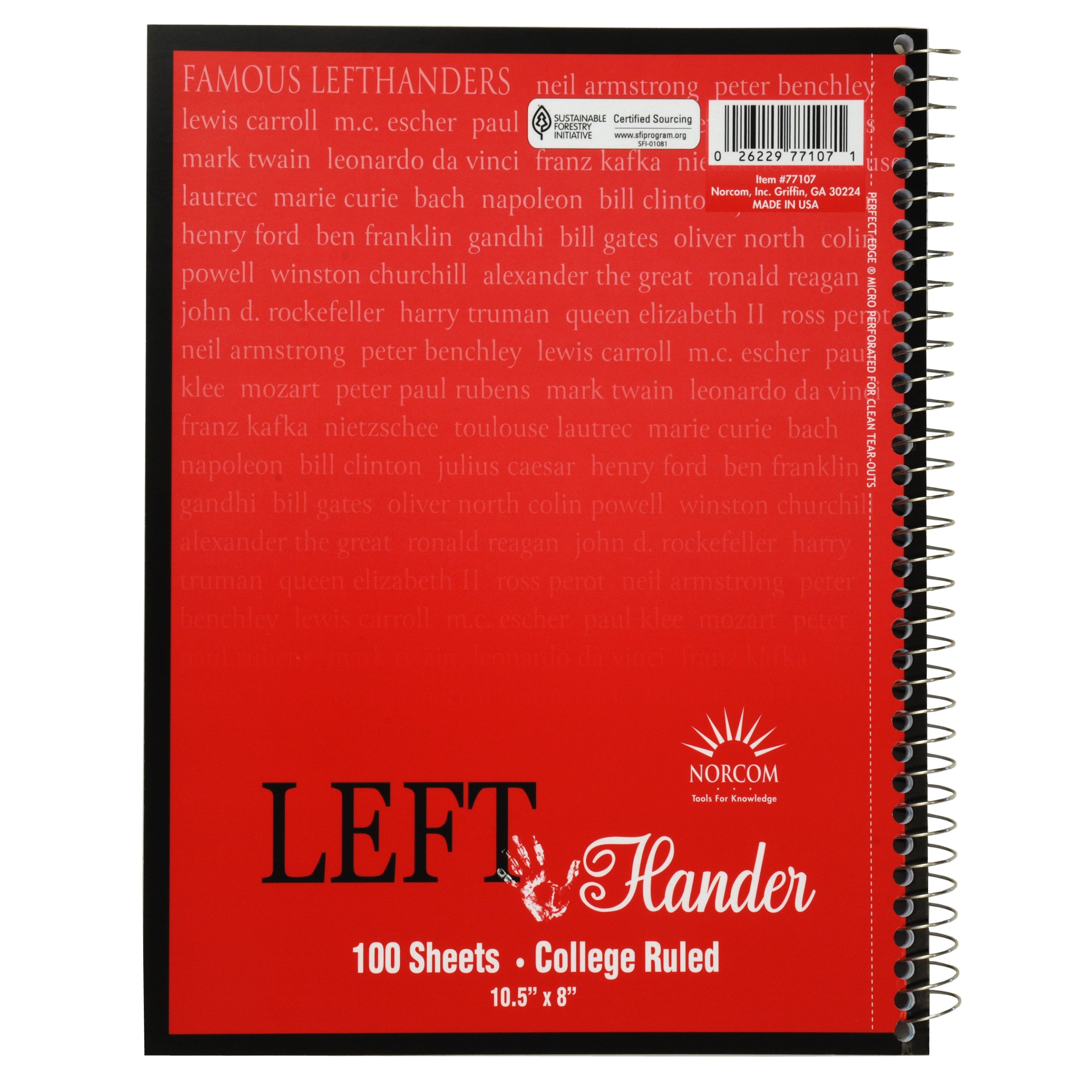 Comet School Supply Left-handed Wide Ruled Notebooks Set of 4 Assorted  Colors