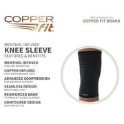 Copper Fit® ICE Compression Knee Sleeve, Menthol Infused, 3XL, Black, 1-Pack, FSA HSA Eligible