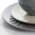 thumbnail image 3 of 16pc Stoneware Multi-Diamond Dinnerware Set Gray: Dishware Set, Service for 4, Microwave & Dishwasher Safe, 3 of 3