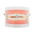 thumbnail image 2 of Unique Bargains 1 Pc Fake Grills Hip Hop Five-Pointed Star Teeth Grillz Silver Tone, 2 of 6