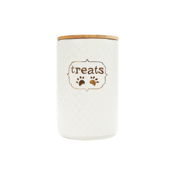 One Paw, Textured Ceramic Dog Treat Jar, Durable and Stylish, 1.8 kg (63 oz)