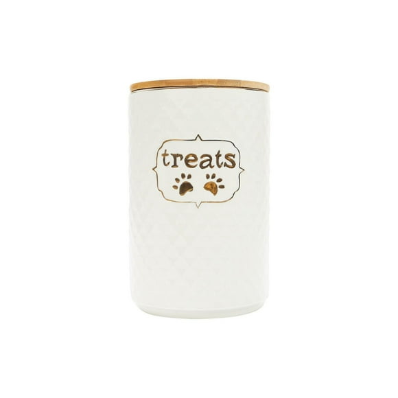 One Paw, Pot à friandises pour chien en céramique texturée, durable et élégant, 1.8 kg