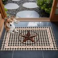 thumbnail image 4 of 2x3 Door Mat Rug, Farm Plaid Non-Skid Rubber Backing Large Rectangle Rugs - Living Room Bedroom Home Office, West Texas Star Rustic Farmhouse Black Brown Indoor Floor Mat Carpets Washable Rug, 4 of 9