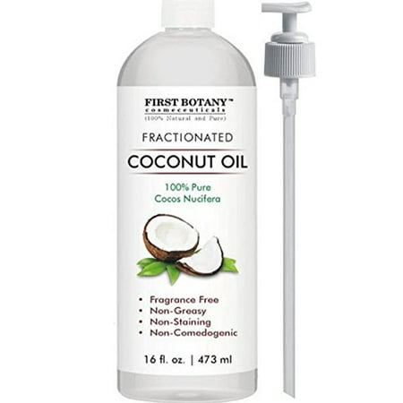 Fractionated Coconut Oil 16 fl. oz - 100% Natural & Pure MCT Coconut Oil for Hair, Skin,and Aromatherapy Carrier Oil, Massage Oil,Best Skin Moisturizer UV Resistant BPA Free (Best Natural Oil For Body Massage)