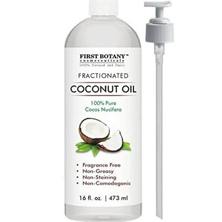 Fractionated Coconut Oil 16 fl. oz - 100% Natural & Pure MCT Coconut Oil for Hair, Skin,and Aromatherapy Carrier Oil, Massage Oil,Best Skin Moisturizer UV Resistant BPA Free (Best Smelling Coconut Oil For Skin)