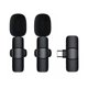 thumbnail image 1 of Micrófono de solapa inalámbrico, micrófono de solapa de 2,4 GHz, uno para dos tipo C, micrófono de solapa mini USB C para TikTok, Facebook, YouTube, Vlog, 1 of 5