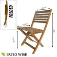 thumbnail image 3 of Set of 2 Folding Patio Chairs, Foldable Acacia Wood Seats, Backyard, Balcony, Porch, & Garden Furniture for Adults, by Patio Wise, 3 of 8