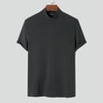 thumbnail image 3 of INCERUN Men Short Sleeve Shirts High Collar Tops Body Fit Casual Wear Bottoming Tshirts, 3 of 5