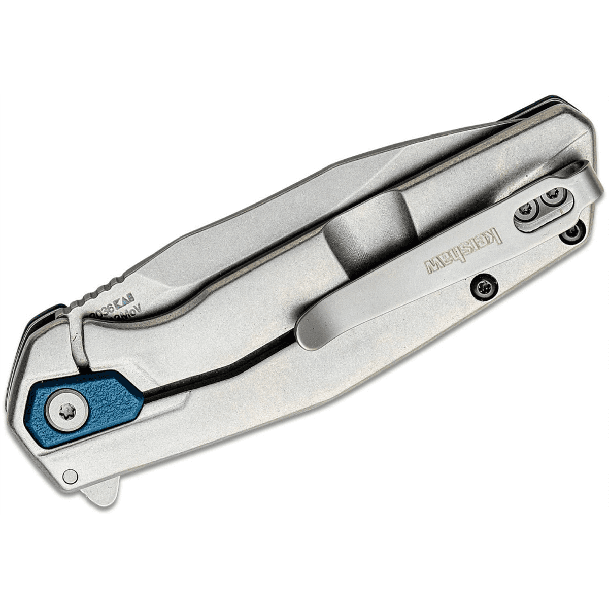 Kershaw Lucid Assisted Open Frame Lock Clip Point Blade EDC Folding Pocket Knife - Blue