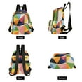 thumbnail image 4 of FORMRS Mini Backpack Purse for Women Quilted Travel Daypack Casual Shoulder Bag, Minimalist Triangles, 4 of 7