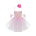 thumbnail image 2 of YONGHS Kids Girls Ballet Camisole Skirted Leotard Ballerina Princess Tutu Dress with Arm Sleeves Pink 13-14, 2 of 7