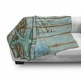 thumbnail image 3 of Starfish Soft Flannel Fleece Throw Blanket, Summer Season Sea Travel Retro Boards of Ship Deck Rope Scallops, Cozy Plush for Indoor and Outdoor Use, 70" x 90", Mint Green Turquoise, by Ambesonne, 3 of 6