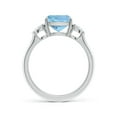 thumbnail image 2 of ANGARA Natural Cushion 1.95 ct Aquamarine & Diamond Engagement Ring in 925 Sterling Silver for Women (Size-8mm) | March Birthstone, Anniversary, Jewelry Gift for Women | Natural Aquamarine Ring, 2 of 9