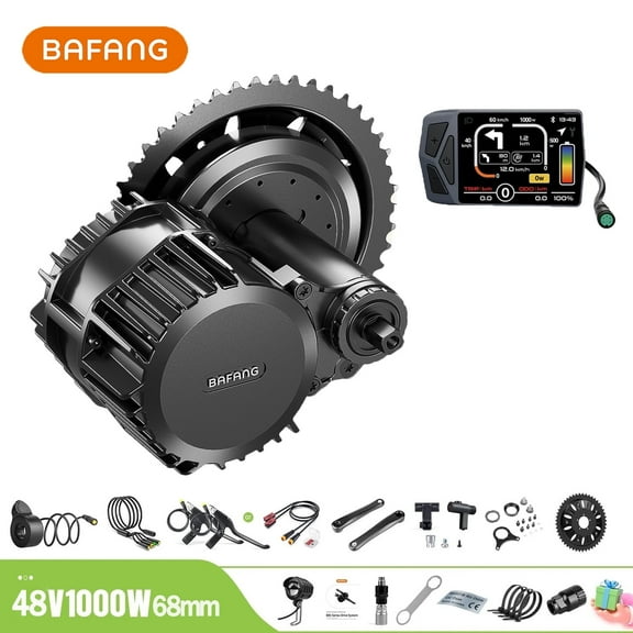 BAFANG Mid Drive Kit 1000W BBSHD Electric Bike Conversion Kit 48V Ebike Conversion Kit for 68-73MM Mountain Bike Road Bike EKD01 Display （No Battery）
