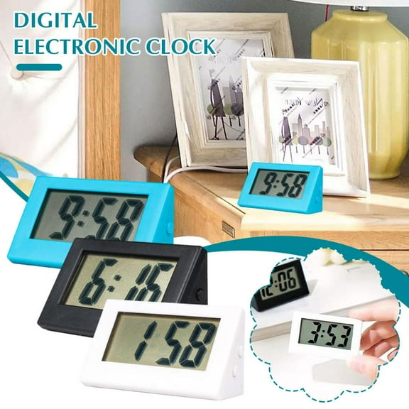 FurNest Digital Clock Battery Powered Only, LED Large Display, Small Digital Travel Clock, suitable for Bedside/Be